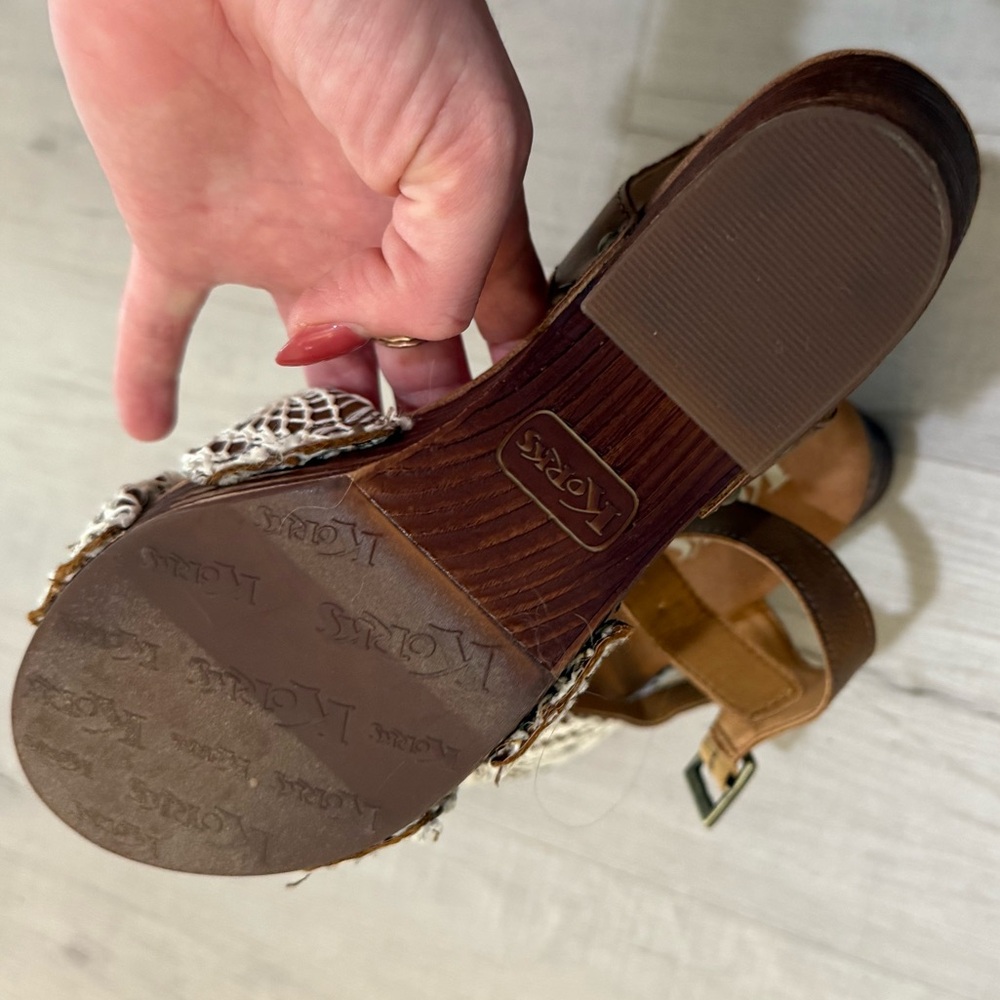 Kork-Ease Brown and White Women's Sandals NWOT SIZE 9 - Picture 13 of 16